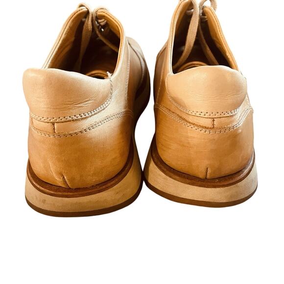 🍒 Y2K Leather Platform Sneakers Shoes Balthazar Paris Preppy‎ Tan Size EU 40 - Picture 8 of 11